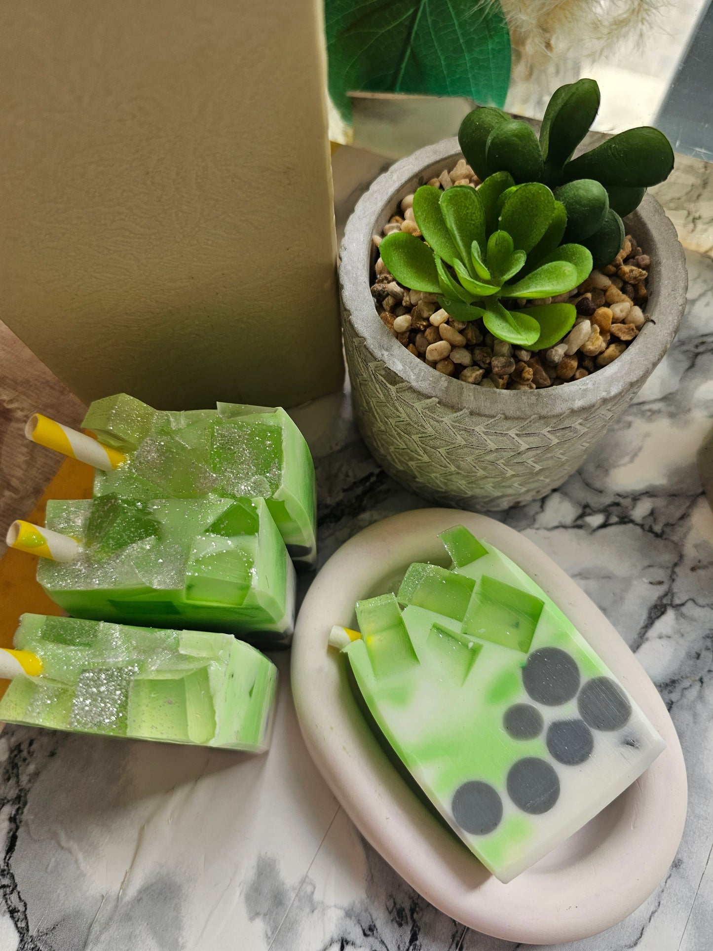 Iced Matcha boba Soap