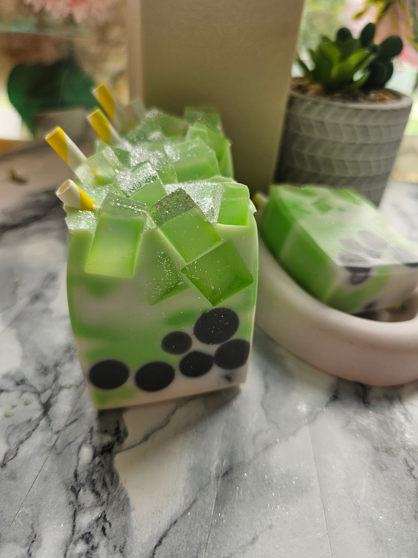 Iced Matcha boba Soap