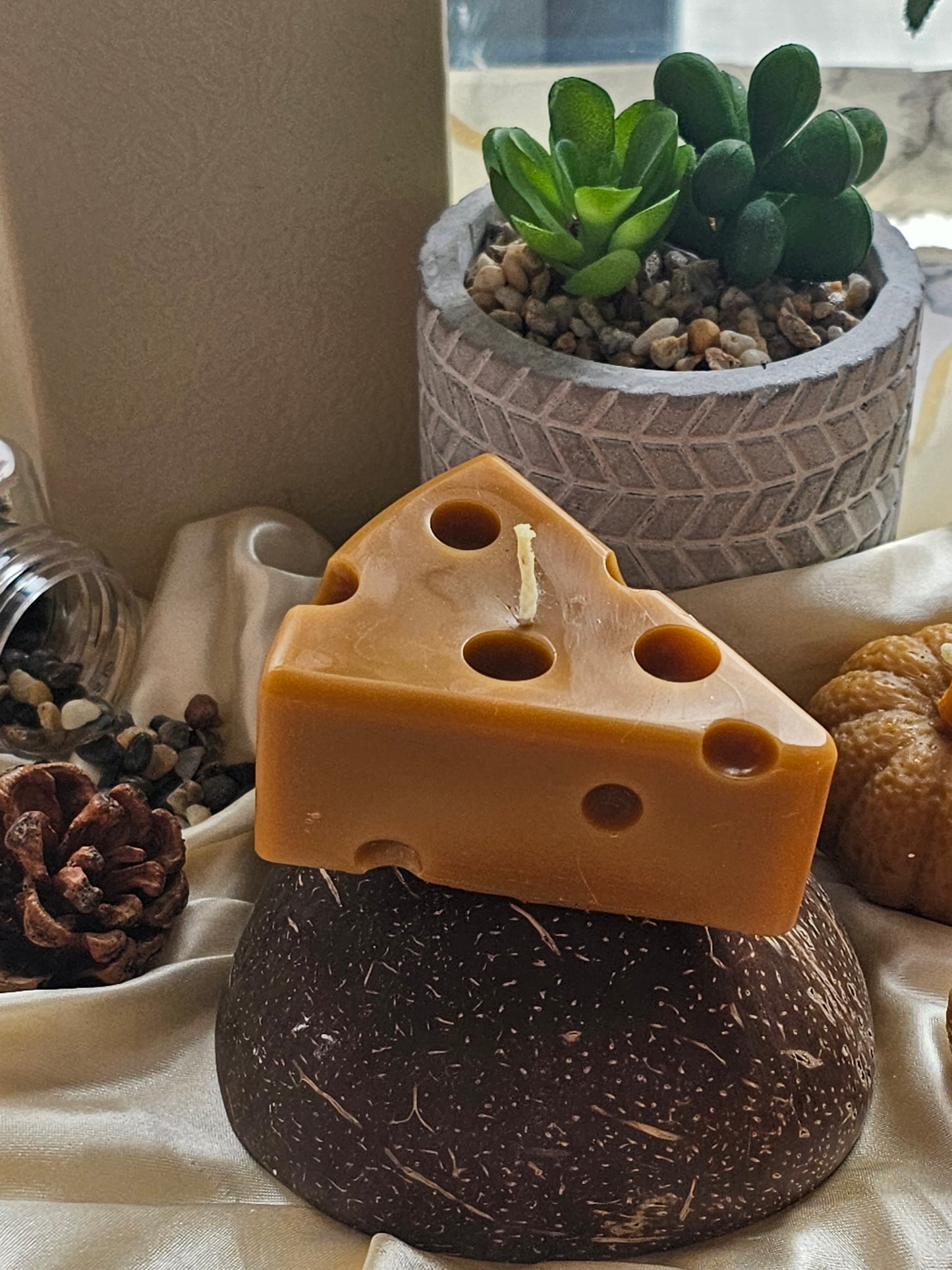 Cheese beeswax candle 🧀