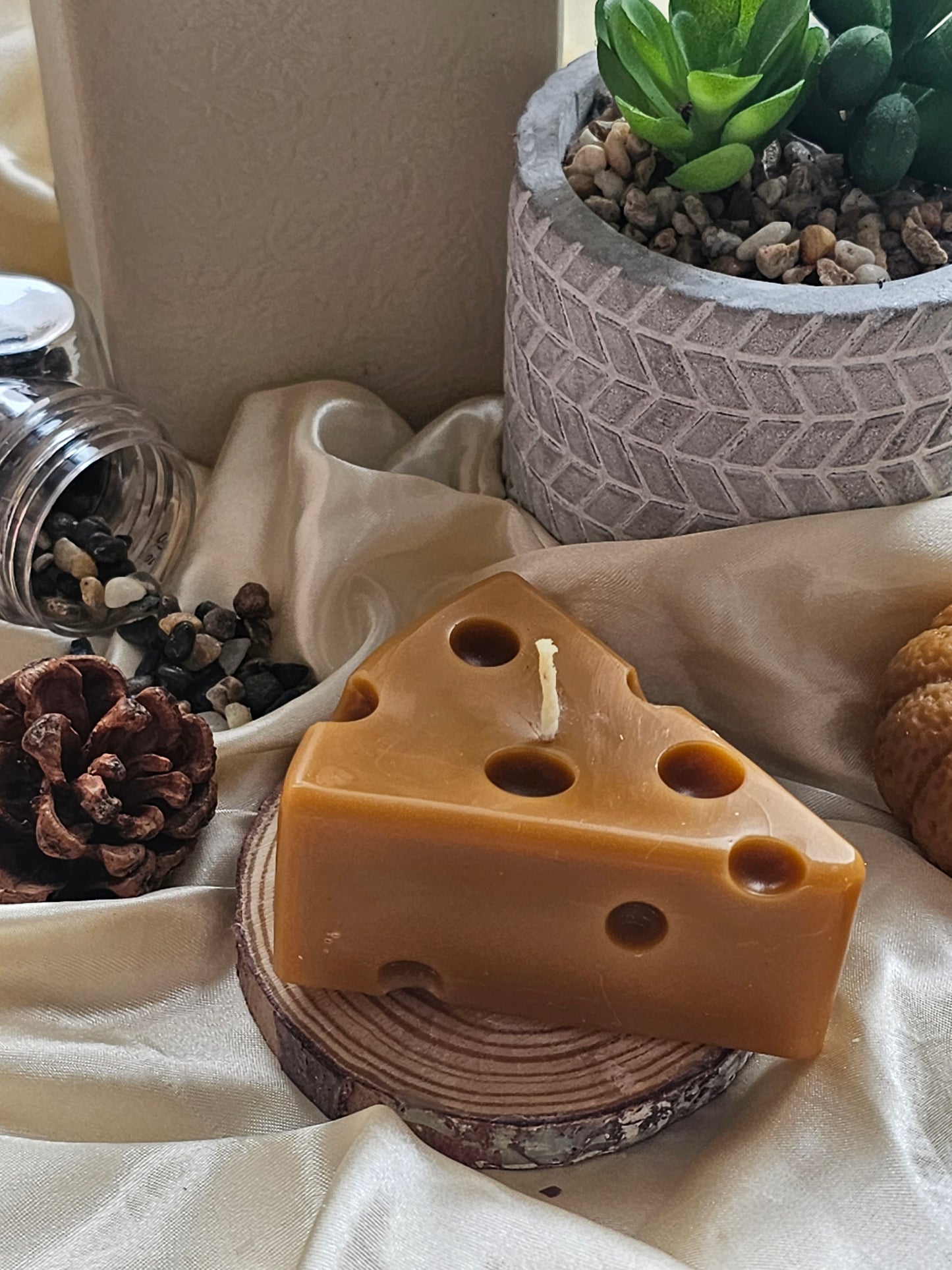 Cheese beeswax candle 🧀