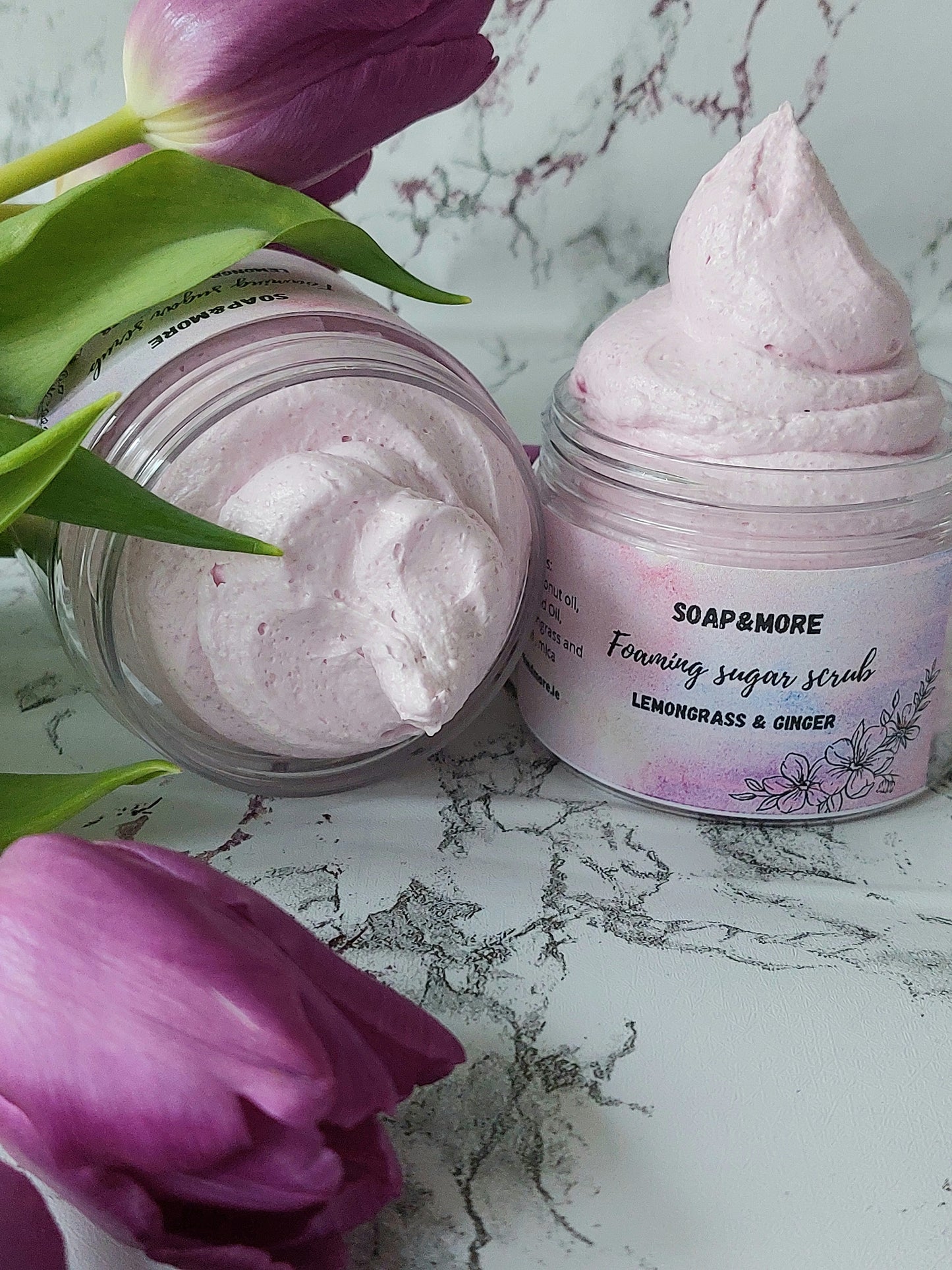 Foaming Sugar Scrub ( lemongrass & ginger) (face & body scrub)