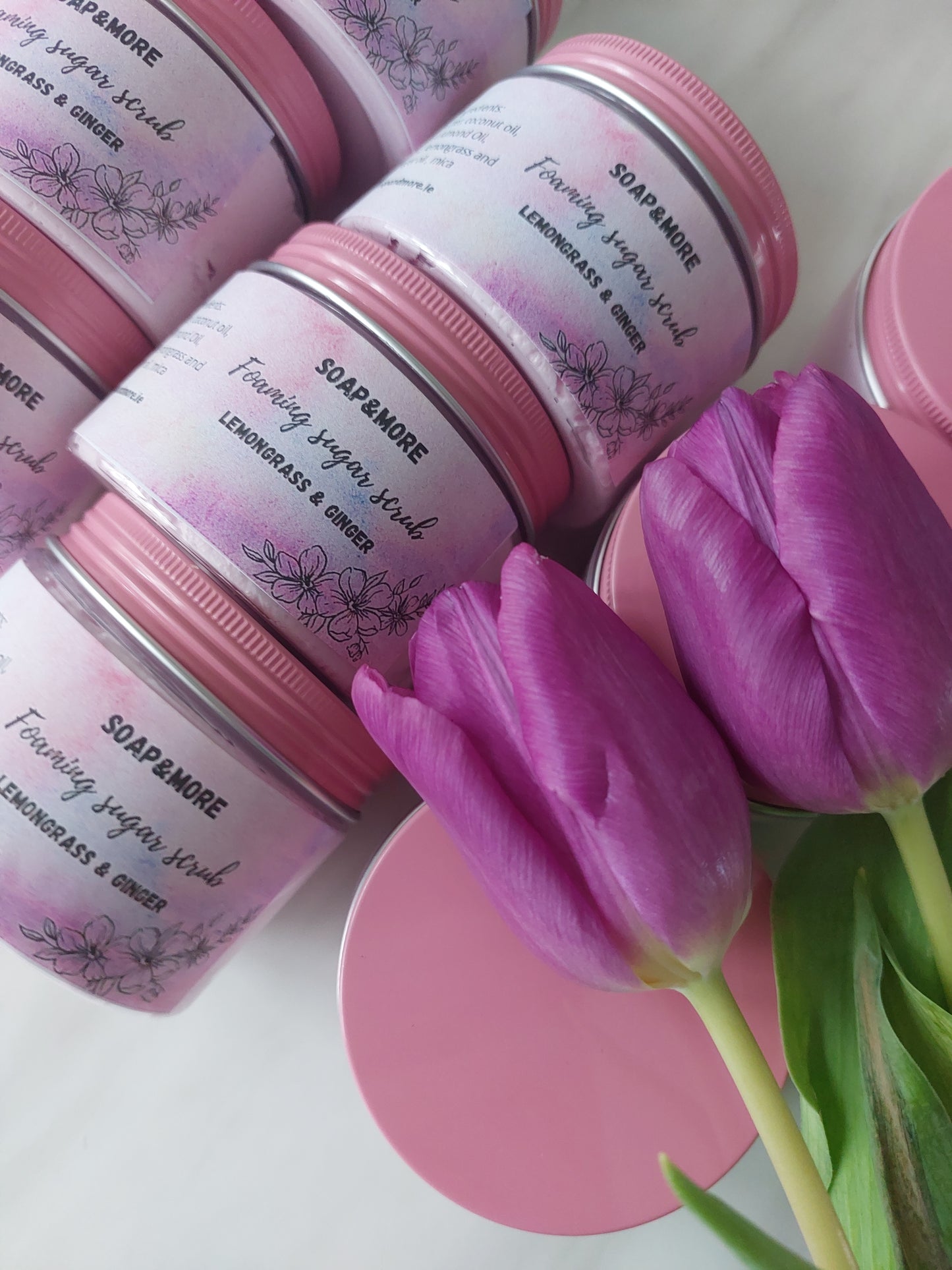 Foaming Sugar Scrub ( lemongrass & ginger) (face & body scrub)
