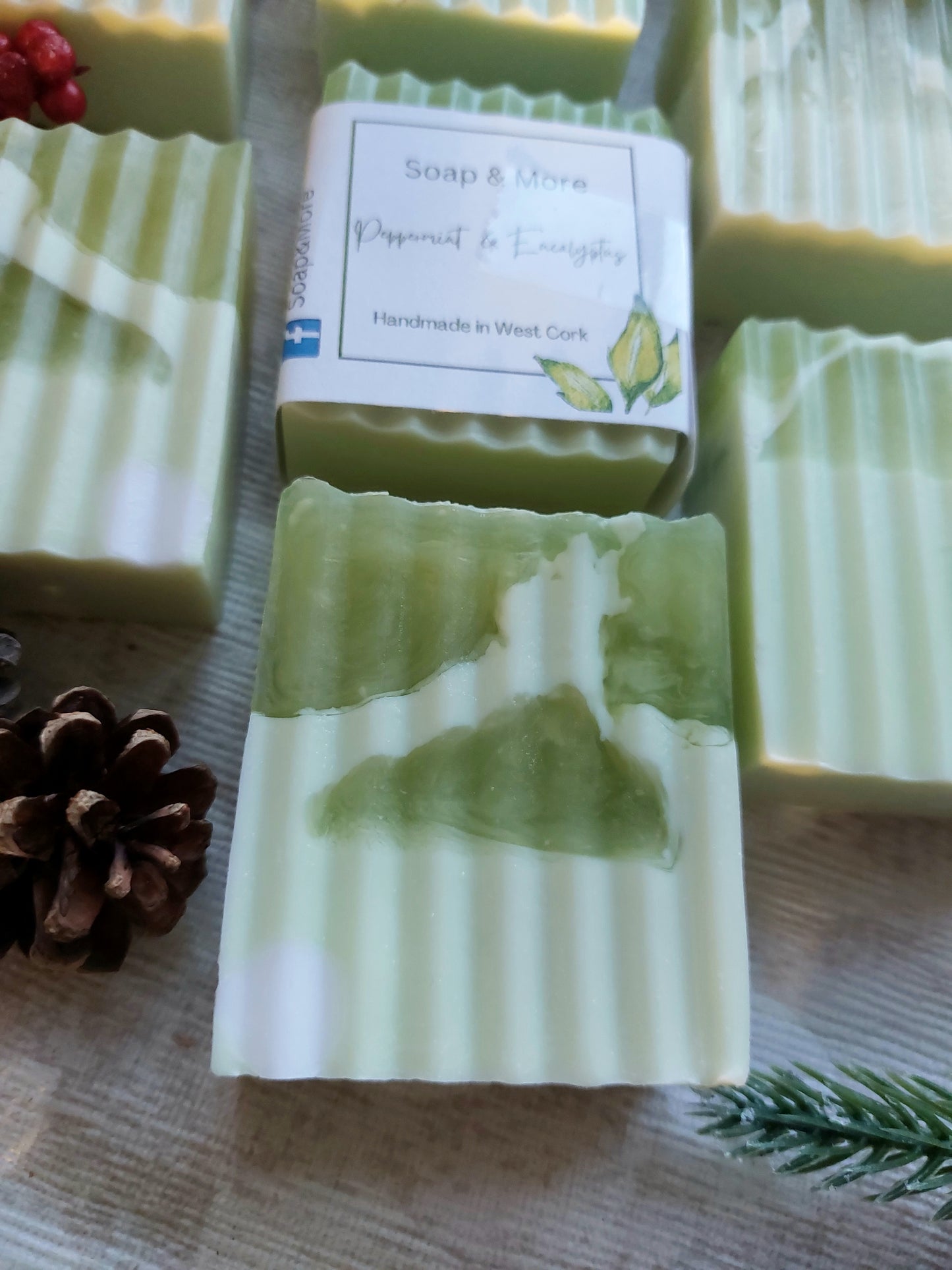 Aloe Vera Soap scented with Peppermint.