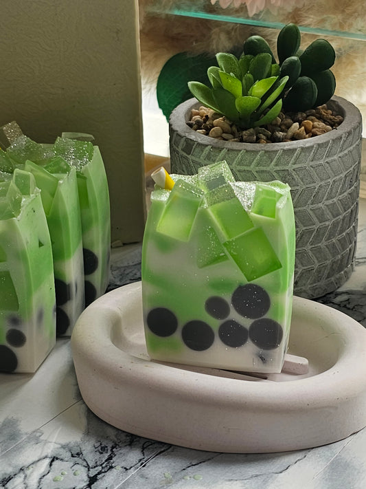 Iced Matcha boba Soap